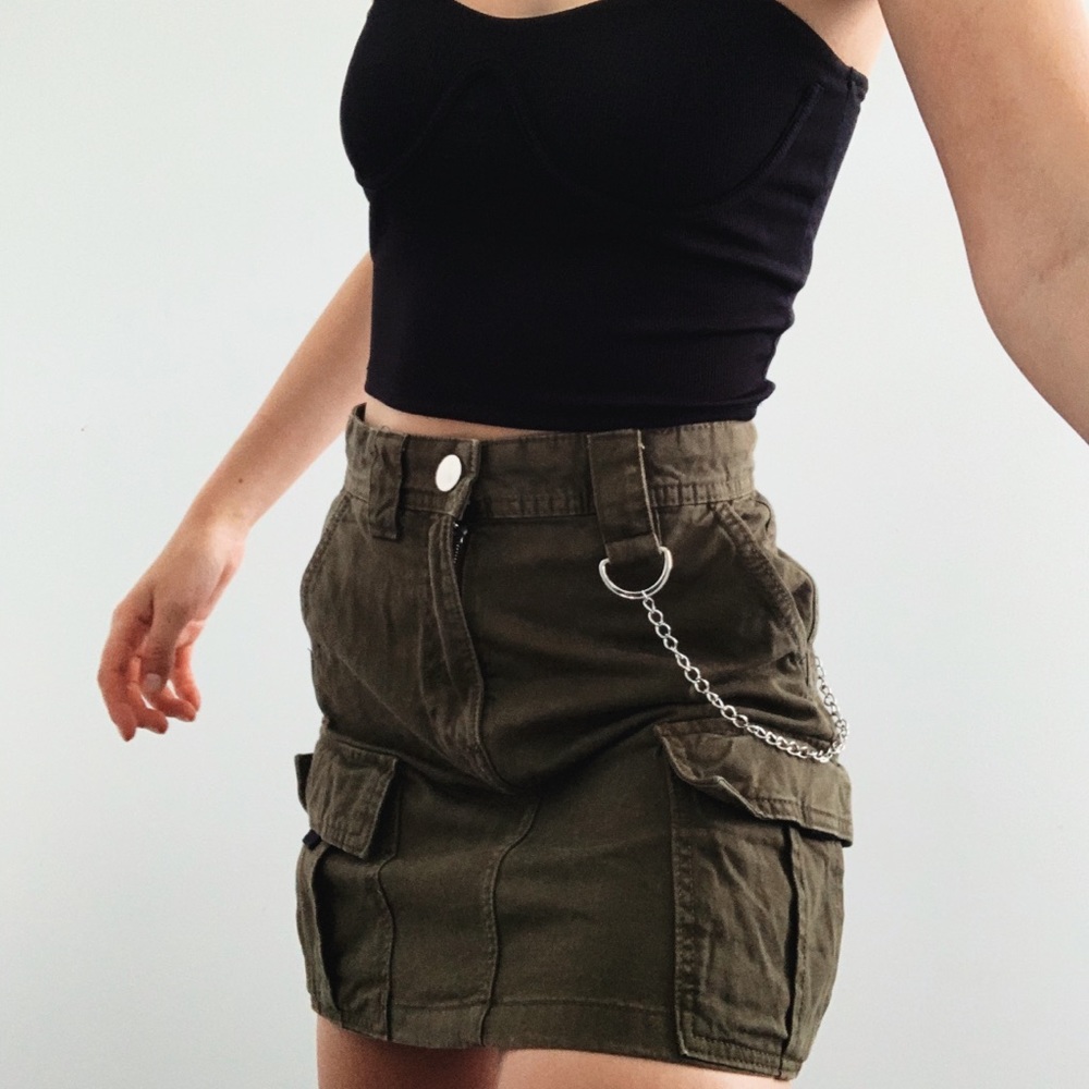 Bershka green skirt